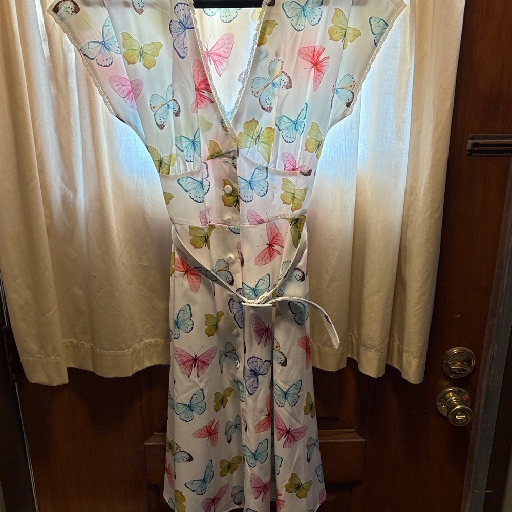 Unique Vintage Blue Butterfly Dress